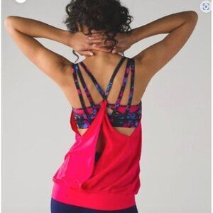 Lululemon Nouveau Limits Tank Top 2 In 1 Sports Bra Strappy Draped Size 4